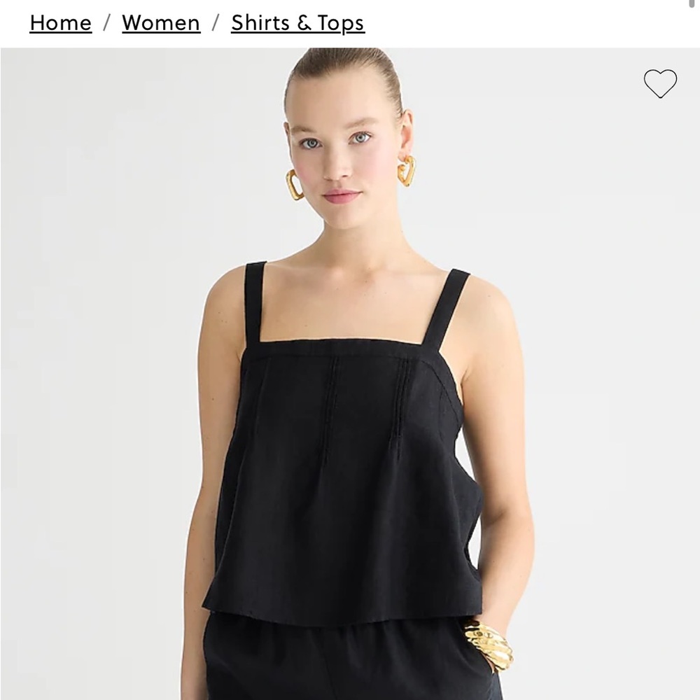 J Crew bow back linen tank top